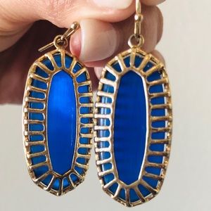 Dayla Drop Caged Earrings, Cobalt